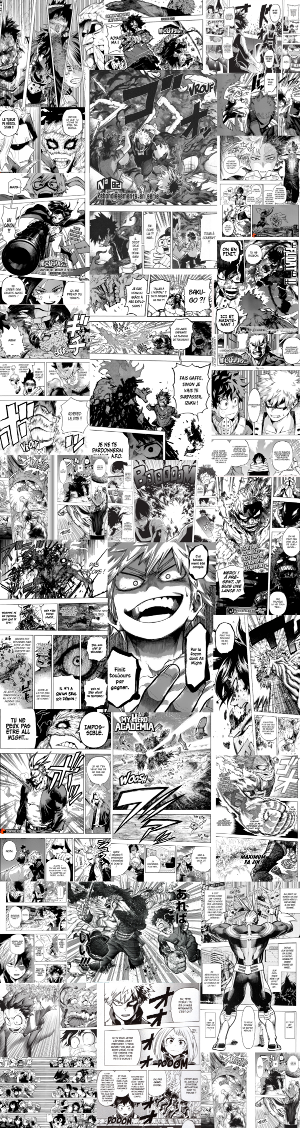 rouleau couleur 3 mètres my hero academia noir et blanc