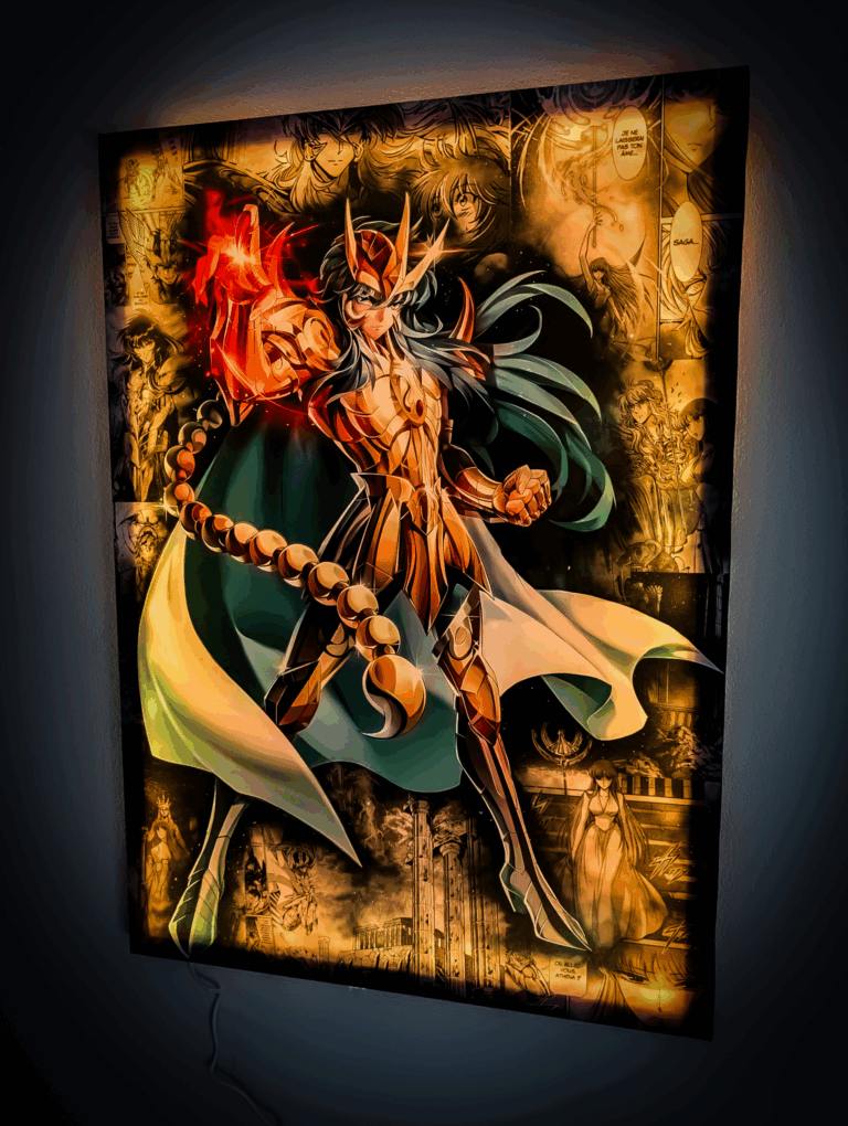 🦂 Tableau LED Saint Seiya - Milo du Scorpion (version Acideanime)