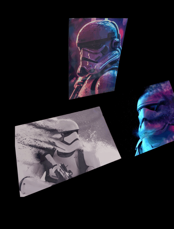 Lot de 3 Plaques Métal Sublimées – Thème Stormtrooper
