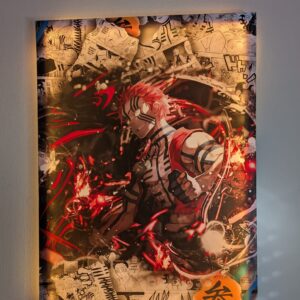 Tableau Akaza Story – Version Classique & LED – Acideanime – 70x50 cm