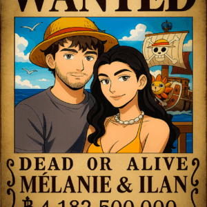 🏴☠️ Affiche Carton WANTED – One Piece (Personnalisée à partir d’une photo)